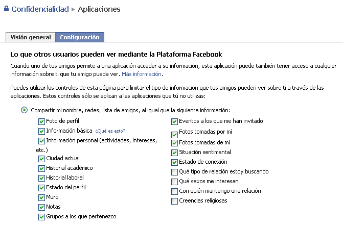 facebook configurar acceso información aplicaciones facebook configurar acceso información aplicaciones
